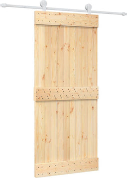vidaXL - Schuifdeur - met - beslag - 90x210 - cm - massief - grenenhout