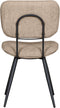 LABEL51 Liva Eetkamerstoel - Bruin - Velvet - Black Frame - Stoel - Normale eetkamerstoel