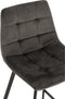 J-Line barstoel Olivier - textiel/metaal - donkergrijs - 2 stuks