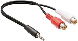 Startech MUMFRCA - Audio Jack naar RCA Verloopkabel - 3,5mm naar Tulp - Zwart - 0,15 m