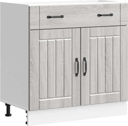 vidaXL - Keuken - onderkast - Lucca - bewerkt - hout - grijs - sonoma - eikenkleur