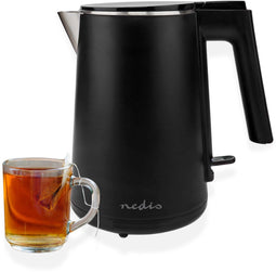 Nedis Waterkoker - 1,5L - Strix controller - Droogkookbeveiliging - Zwart