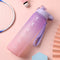 Hup Motivatie Drinkfles - Waterfles 1 Liter - Tijdmarkering en Drinktuit - Paars/Roze