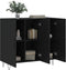 vidaXL - Dressoir - 90x34x80 - cm - bewerkt - hout - zwart