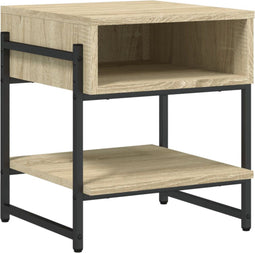 vidaXL - Salontafel - 40x40x45 - cm - bewerkt - hout - sonoma - eikenkleurig