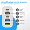 Nuvance USB Adapter - 5 Poorten - Snellaadfunctie - Wit