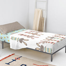 Happy Friday Sheet set 2 pieces Rabbit family 180x270 cm (Single) Multicolor