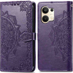 iMoshion Hoesje Geschikt voor Oppo Reno 9 Pro (5G) / Reno 9 (5G) Hoesje Met Pasjeshouder - iMoshion Mandala Bookcase - Paars