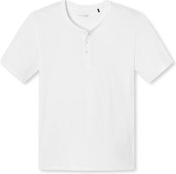 Schiesser M&R - Heren Pyjamashirt - Korte mouw R-Hals knoopsluiting - Wit - Maat XXL