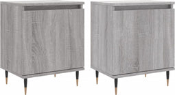 vidaXL - Nachtkastjes - 2 - st - 40x30x50 - cm - bewerkt - hout - grijs - sonoma - eiken