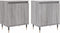 vidaXL - Nachtkastjes - 2 - st - 40x30x50 - cm - bewerkt - hout - grijs - sonoma - eiken