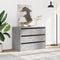 vidaXL - Ladekast - 80x41x58 - cm - bewerkt - hout - betongrijs