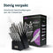 ROYAL KITCHEN GOODS® 16-delige Messenset - RVS Messenblok met Vleesschaar - Ergonomisch - Zwart (16 stuks)