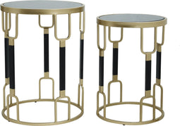 PTMD Ceff Bijzettafel - 40 x 40 x 53 cm - Ijzer - Goud - Set van 2