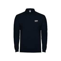 Heren polo met lange mouwen EDM Zwart Maat