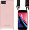 iMoshion Hoesje Geschikt voor iPhone SE (2022) / SE (2020) / 8 / 7 Hoesje Met Koord - iMoshion Color Backcover met koord - Nylon Strap - Roze