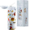 IZY Drinkfles - Kinderbeker - Blauw - Inclusief donatie - Waterfles met Rietje - Thermosbeker - RVS - 6 uur lang warm - 350 ml