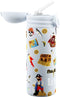 IZY Drinkfles - Kinderbeker - Blauw - Inclusief donatie - Waterfles met Rietje - Thermosbeker - RVS - 6 uur lang warm - 350 ml