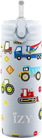 IZY Drinkfles - Kinderbeker - Blauw - Inclusief donatie - Waterfles met Rietje - Thermosbeker - RVS - 6 uur lang warm - 350 ml