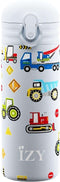 IZY Drinkfles - Kinderbeker - Blauw - Inclusief donatie - Waterfles met Rietje - Thermosbeker - RVS - 6 uur lang warm - 350 ml