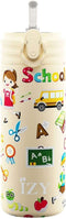 IZY Drinkfles - Kinderbeker - Geel - Inclusief donatie - Waterfles met Rietje - Thermosbeker - RVS - 6 uur lang warm - 350 ml