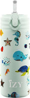 IZY Drinkfles - Kinderbeker - Groen - Inclusief donatie - Waterfles met Rietje - Thermosbeker - RVS - 6 uur lang warm - 350 ml
