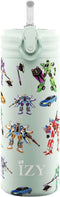 IZY Drinkfles - Kinderbeker - Groen - Inclusief donatie - Waterfles met Rietje - Thermosbeker - RVS - 6 uur lang warm - 350 ml