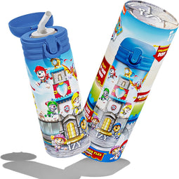 IZY Drinkfles - Kinderbeker - Paw Patrol - Inclusief donatie - Waterfles met Rietje - Thermosbeker - RVS - 6 uur lang warm - 350 ml