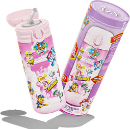 IZY Drinkfles - Kinderbeker - Paw Patrol - Inclusief donatie - Waterfles met Rietje - Thermosbeker - RVS - 6 uur lang warm - 500 ml