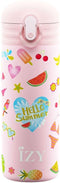 IZY Drinkfles - Kinderbeker - Roze - Inclusief donatie - Waterfles met Rietje - Thermosbeker - RVS - 6 uur lang warm - 350 ml
