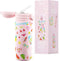 IZY Drinkfles - Kinderbeker - Roze - Inclusief donatie - Waterfles met Rietje - Thermosbeker - RVS - 6 uur lang warm - 350 ml