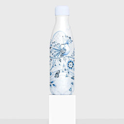 IZY Drinkfles - Ode aan de lucht en de zee- Blauw - Inclusief donatie - Waterfles - Thermosbeker - RVS - 24 uur koud - 12 uur lang warm - 500 ml