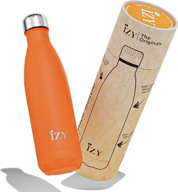 IZY Drinkfles - Oranje - Inclusief donatie - Waterfles - Thermosbeker - RVS - 12 uur lang warm - 500 ml