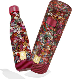 IZY Drinkfles - Pip Studio - Tutti i Fiore Rood - Inclusief donatie - Waterfles - Thermosbeker - RVS - 12 uur lang warm - 500 ml