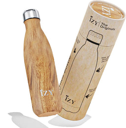 IZY Drinkfles - Prints - Design Bruin - Inclusief donatie - Waterfles - Thermosbeker - RVS - 12 uur lang warm - 500 ml