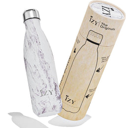 IZY Drinkfles - Prints - Design Paars - Inclusief donatie - Waterfles - Thermosbeker - RVS - 12 uur lang warm - 500 ml