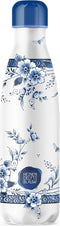 IZY Drinkfles - Prints - Heinen Delfts Blauw - Inclusief donatie - Waterfles - Thermosbeker - RVS - 6 uur lang warm - Kerstcadeau - 500 ml