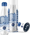 IZY Drinkfles - Prints - Heinen Delfts Blauw - Inclusief donatie - Waterfles - Thermosbeker - RVS - 12 uur lang warm - 500 ml