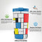 IZY Drinkfles - Prints - Mondriaan - Inclusief donatie - Koffiebeker to go - Thermosbeker - RVS - 6 uur lang warm - 350 ml