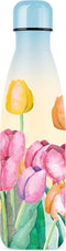 IZY Drinkfles - Prints - Tulpenveld - Inclusief donatie - Waterfles - Thermosbeker - RVS - 12 uur lang warm - 500 ml