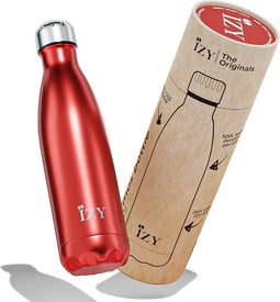 IZY Drinkfles - Rood - Inclusief donatie - Waterfles - Thermosbeker - RVS - 12 uur lang warm - 500 ml