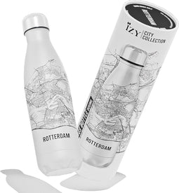 IZY Drinkfles - Rotterdam - Inclusief donatie - Waterfles - Thermosbeker - RVS - 12 uur lang warm - 500 ml