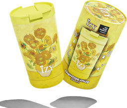 IZY Drinkfles - Van Gogh - Zonnebloemen - Inclusief donatie - Koffiebeker to go - Thermosbeker - RVS - 6 uur lang warm - 350 ml