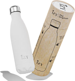 IZY Drinkfles - Wit - Inclusief donatie - Waterfles - Thermosbeker - RVS - 12 uur lang warm - 500 ml