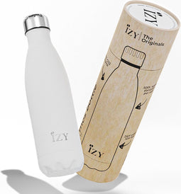 IZY Drinkfles - Wit - Inclusief donatie - Waterfles - Thermosbeker - RVS - 12 uur lang warm - 500 ml