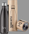 IZY Drinkfles - Zwart - Inclusief donatie - Waterfles - Thermosbeker - RVS - 12 uur lang warm - 500 ml
