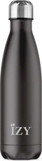 IZY Drinkfles - Zwart - Inclusief donatie - Waterfles - Thermosbeker - RVS - 12 uur lang warm - 500 ml