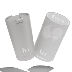 IZY Koffie Beker - Grijs - Thermos mug - Koffiebeker to go - Thermosbeker - RVS 6 uur warm 350ML