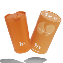 IZY Koffie Beker - Oranje - Thermos mug - Koffiebeker to go - Thermosbeker - RVS 6 uur warm 350ML