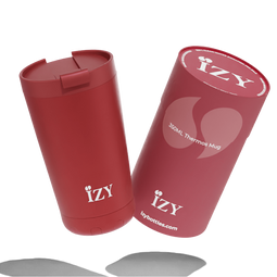 IZY Koffie Beker - Rood - Thermos mug - Koffiebeker to go - Thermosbeker - RVS 6 uur warm 350ML